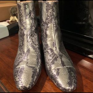 JCrew snakeskin booties